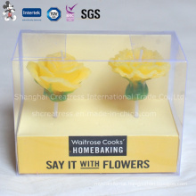 Good-Looking Flower Shaped Candle with PVC Box Packing